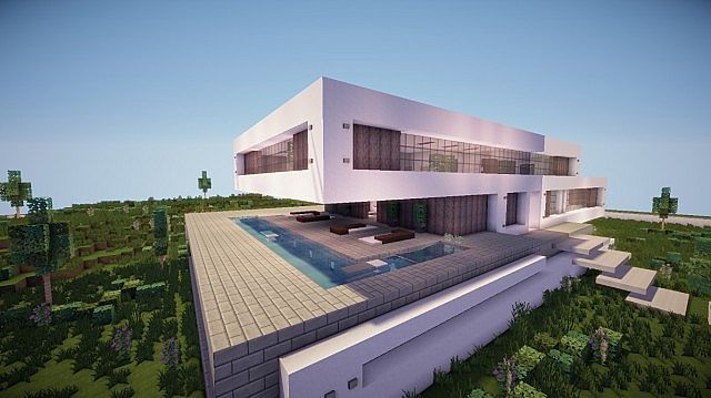 Fusion modern concept mansion minecaft house design 2
