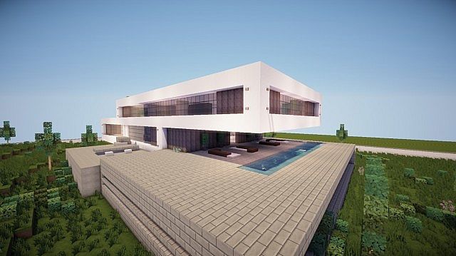 Fusion modern concept mansion minecaft house design 3