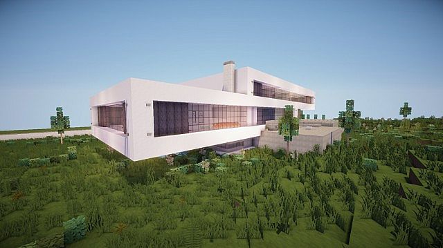 Fusion modern concept mansion minecaft house design 4