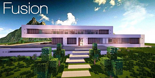 Fusion modern concept mansion minecaft house design