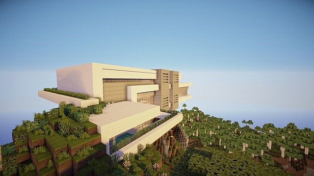 Orbit Minecraft modern mountain house home building 5