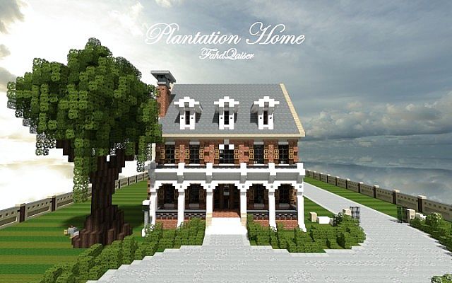 Plantation Home - Country Old Brick minecraft house ideas