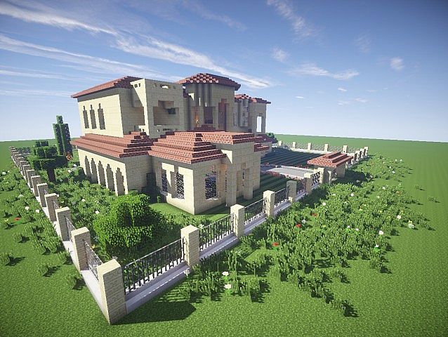 California Mansion minecraft house modern building ideas 2