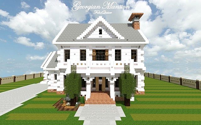 Georgian Home minecraft house design build ideas