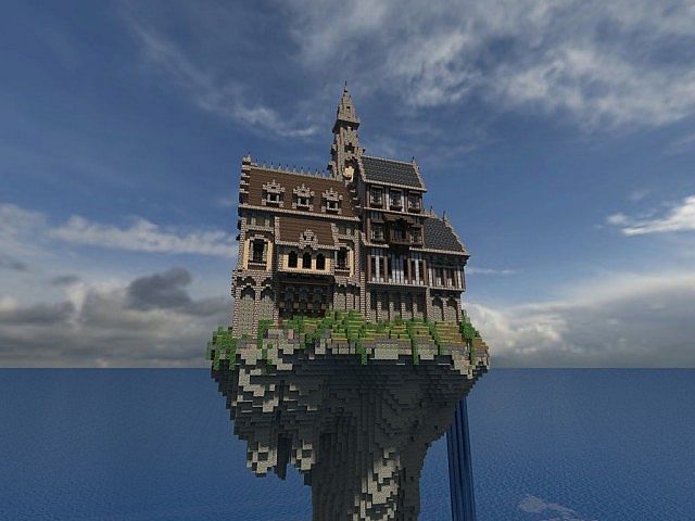 Hustin Manor minecraft house floating 4