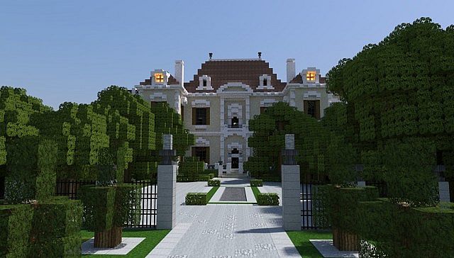 Crespi Estate Rebuild Minecraft house mansion acres luxury building ideas front
