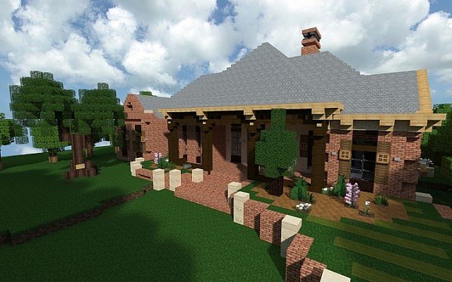 French Acadian Bungalow Minecraft building house ideas brick country 2