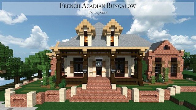 French Acadian Bungalow Minecraft building house ideas brick country