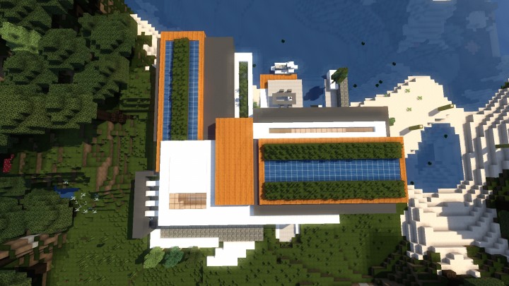 Allure contemporary home minecrft house building pool beautiful 4