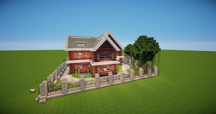 Traditional House brick country minecraft building ideas download 3