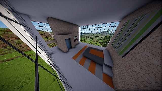 Minecraft Farnsworth House house design build 7