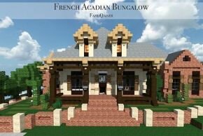 French Acadian Bungalow Minecraft building house ideas brick country