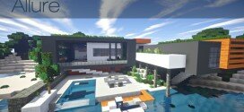 Allure contemporary home minecrft house building pool beautiful