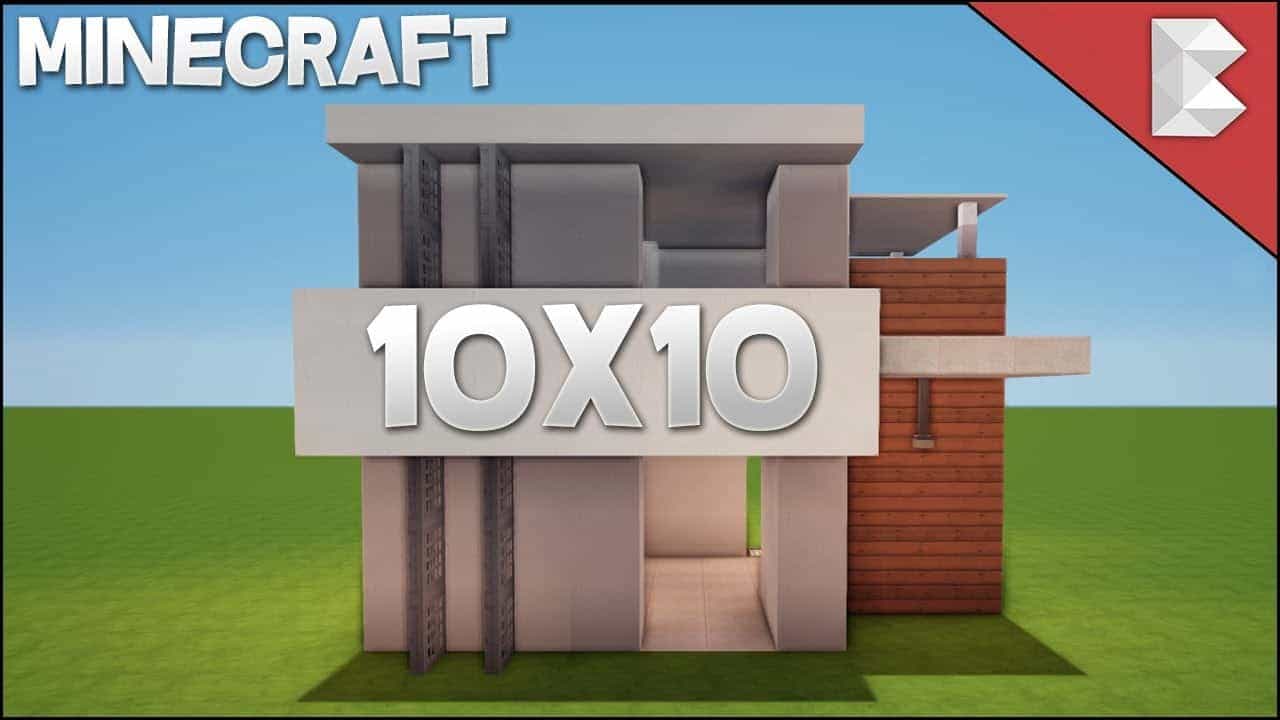 minecraft 10x10 modern house tutorial