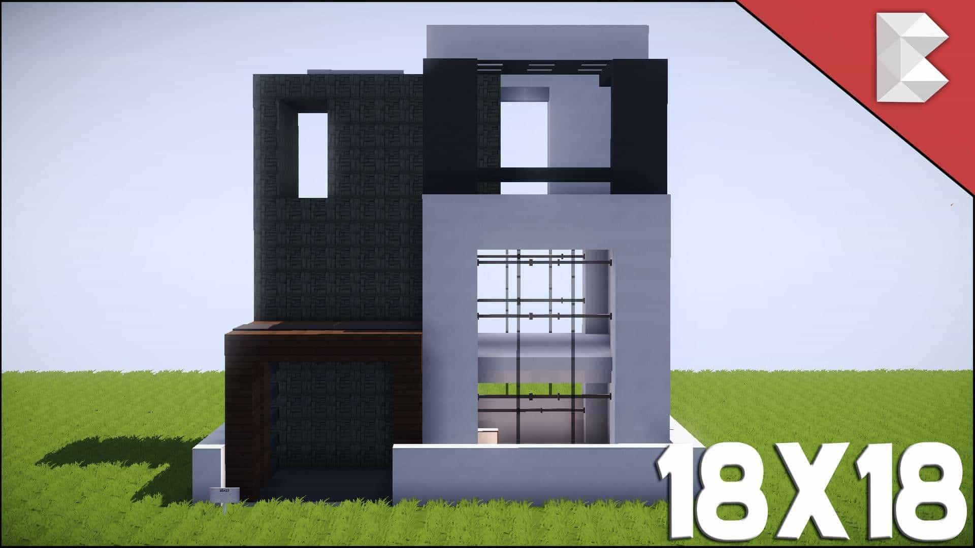 Minecraft: 18X18 Modern House Tutorial  Best Small Modern House