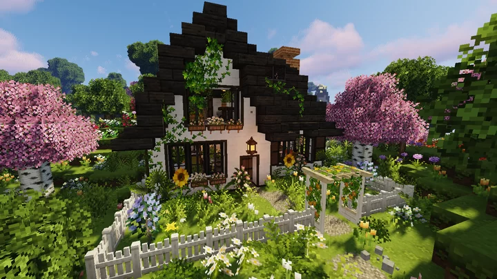 Three Cottages World - Minecraft House Design